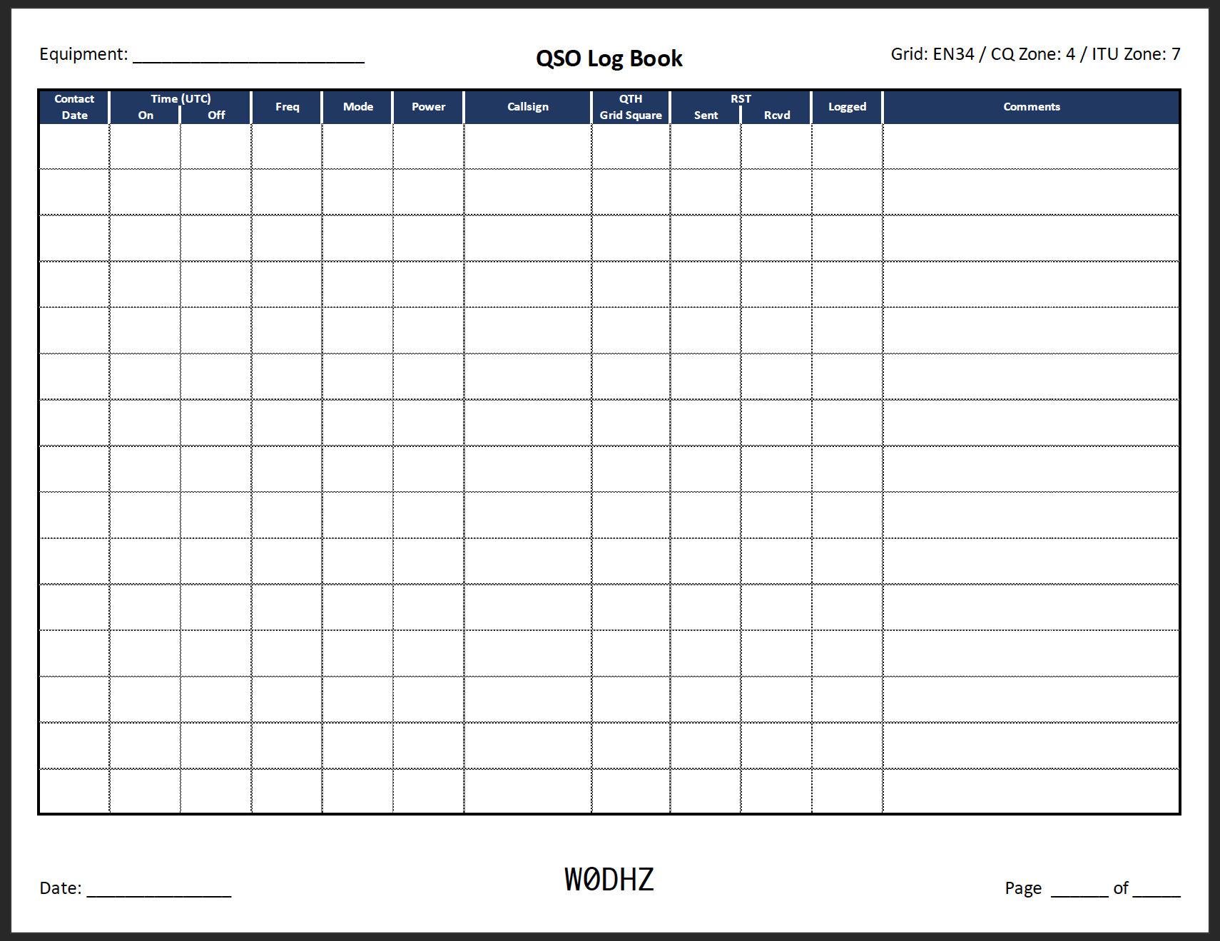 How-To Amateur Radio Log Template  pic